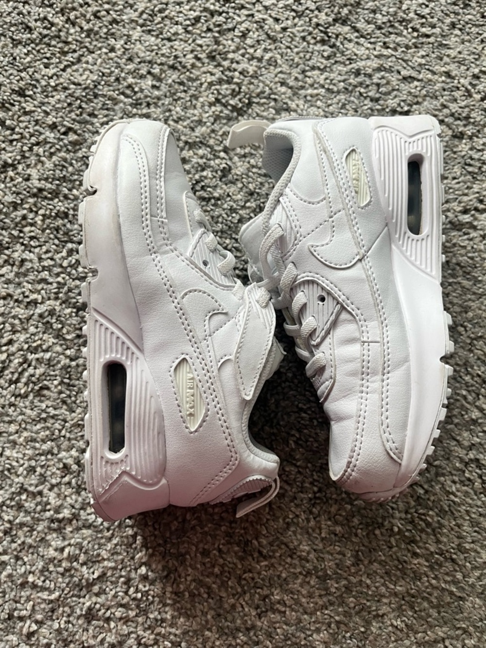 All-White Kids AirMax Sneakers (Easy-on Strap)